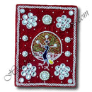 Mirror In Velvet Frame With Moti and Mirror Work