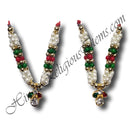 White, Red and Green Moti Small Mala(B-7)