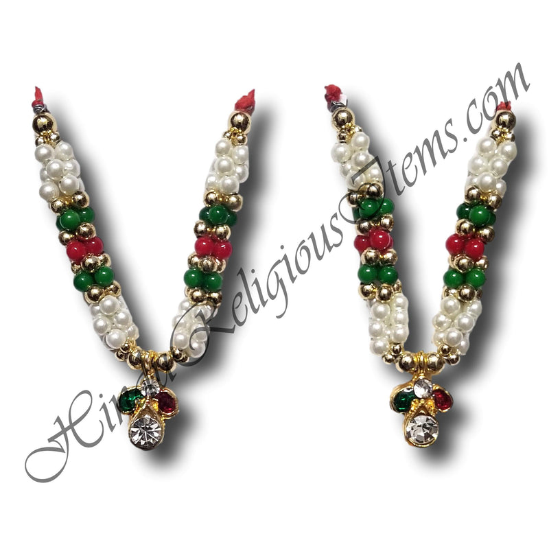 White, Red and Green Moti Small Mala(B-7)