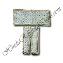 Lalan Jaipuri Brocade Golden Jhari With Multicolour Dots Flower Design Chira Vastra (VCBF-43)