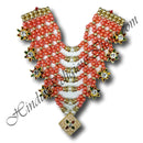 Criscross Colored Moti Mala with Square Shape Pendent (M-72)