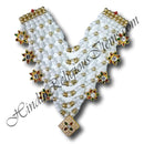 Criscross Colored Moti Mala with Square Shape Pendent (M-72)