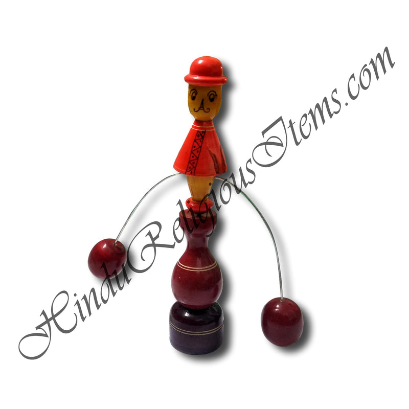 Wooden Painted Fancy Ring Toy with Stand Khilona (Toy)