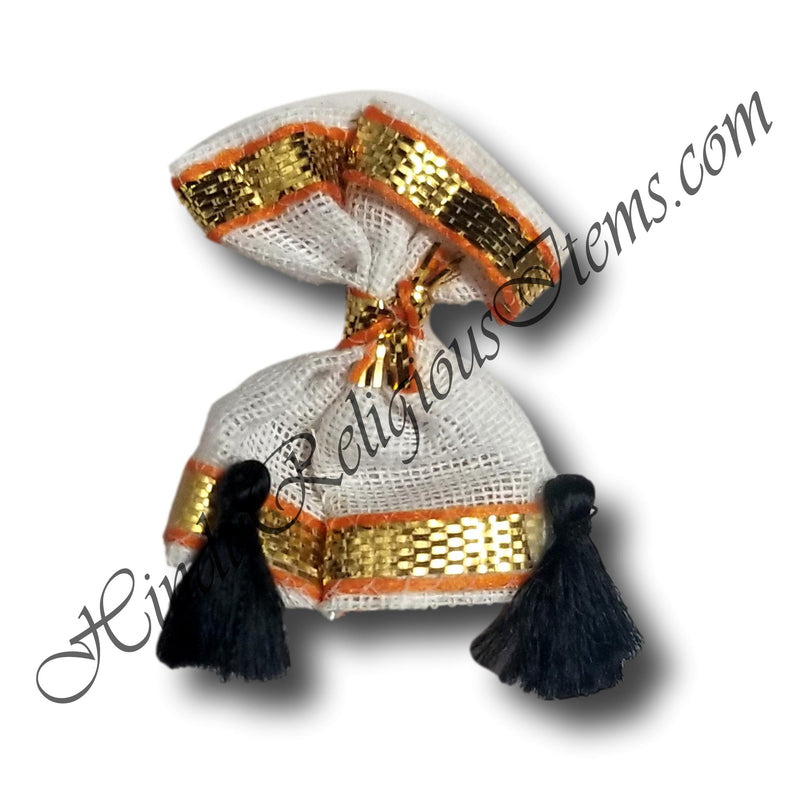 Premium Cotton Kan Topi / Topa With Golden Lace PTG-69