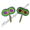 Color Net Frill Fans (Pankha) With Moti Decoration