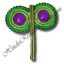 Color Net Frill Fans (Pankha) With Moti Decoration