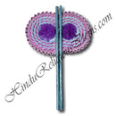 Color Net Frill Fans (Pankha) With Moti Decoration