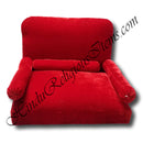 High-Quality Red Velvet Gadi Sinhasan With Detachable Pithika
