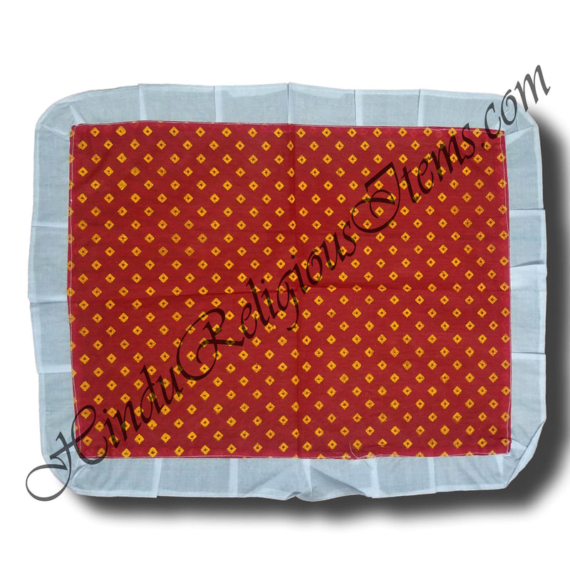 Single Dot Bandhni Print Design Cotton Fabric Pichwai With Frill [PDBS]