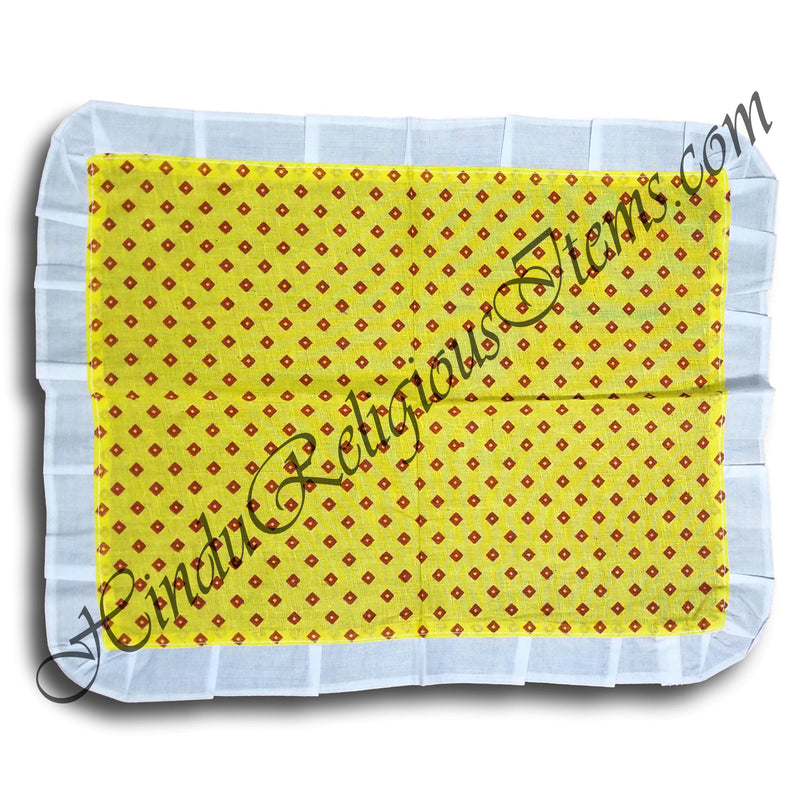 Single Dot Bandhni Print Design Cotton Fabric Pichwai With Frill [PDBS]