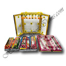 MDF Wooden Fulmandli Or Bungalow (Backdrop) With Panels - Coloured Lace Flower Design