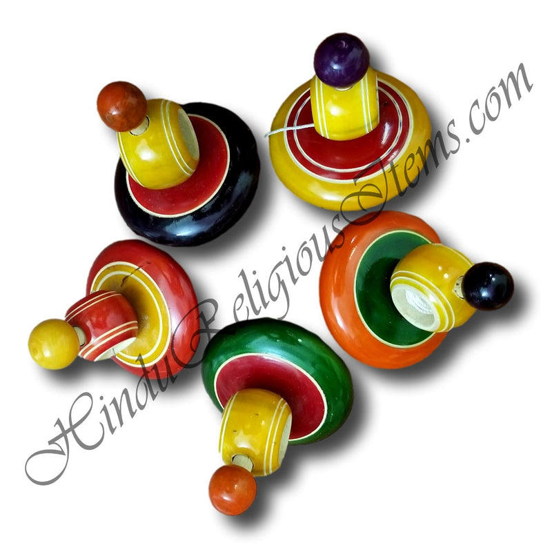 Wooden Colored Spinning Toy (Bhamardo)