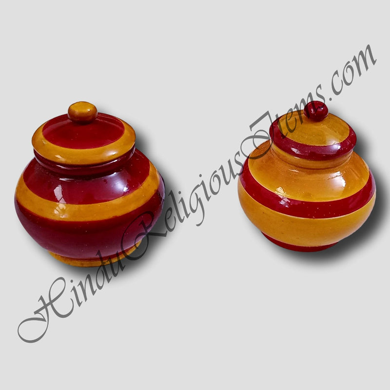 Wooden Makhan Matki with Lid (Pot)