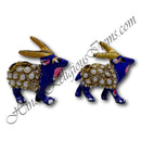 Kundan With Moti Metal Meenakari Painted 3D Khilona (Animal toys)