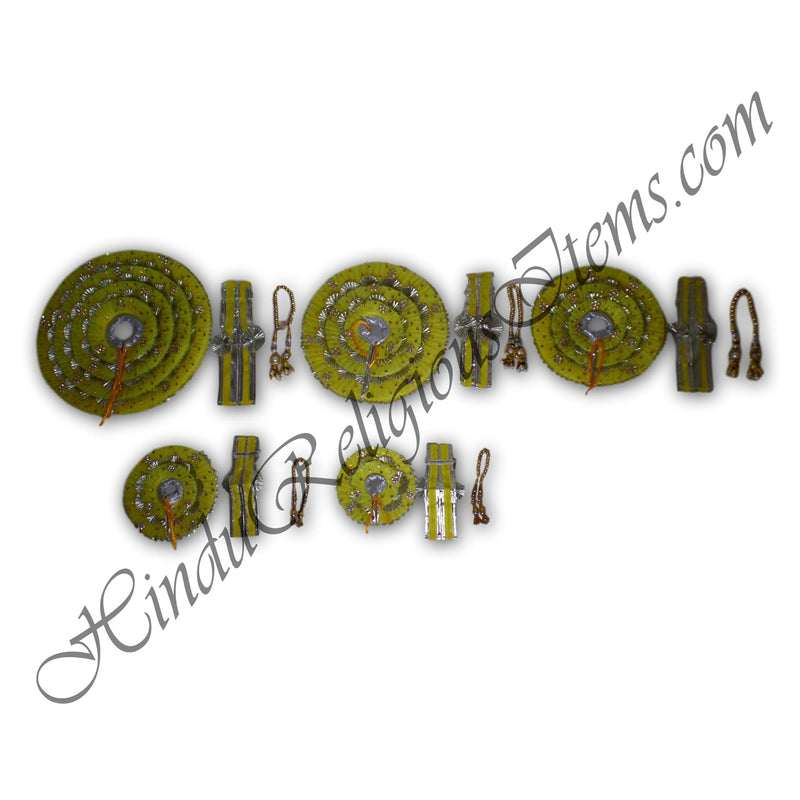 Three Piece Decorative Lalan Round Net And jhari Vastra (VR-21)