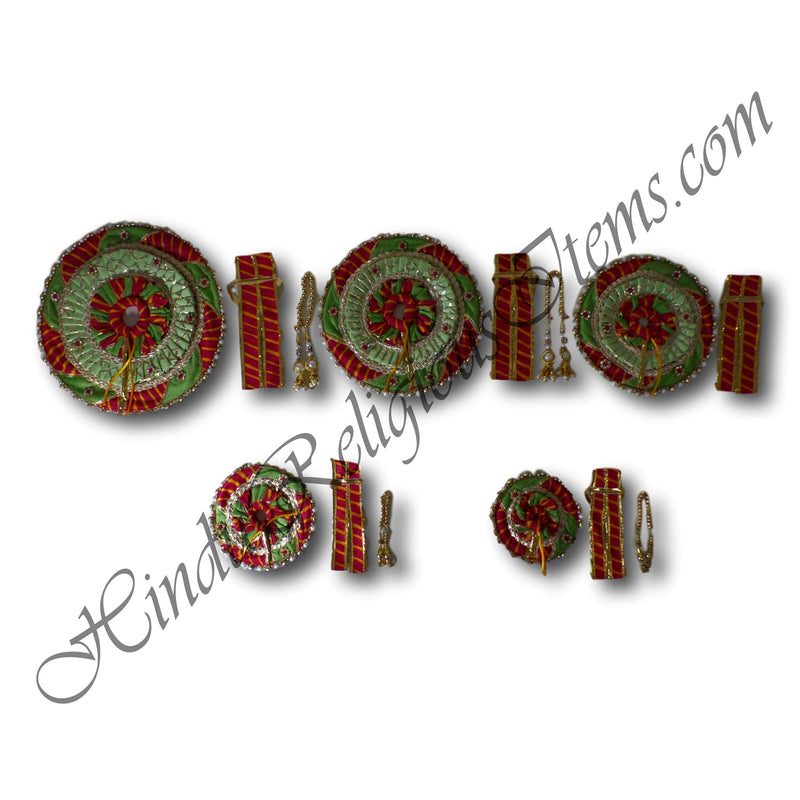 Three Piece Decorative Lalan Round Cotton Leheriya Vastra (VR-19)