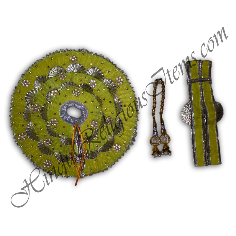 Three Piece Decorative Lalan Round Net And jhari Vastra (VR-21)