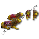 Metal Meenakari painted 3D Khilona (Animal toys)