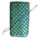 Cotton Chofuli Bandhani/ Chundadi With Criss Cross Golden Or Silver Lace Fabric/ Kapad(CCBGSL)