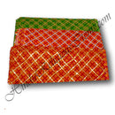 Cotton Chofuli Bandhani/ Chundadi With Criss Cross Golden Or Silver Lace Fabric/ Kapad(CCBGSL)