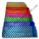 Satin Silk With Criss Cross Golden Lace Fabric/ Kapad [SXX]