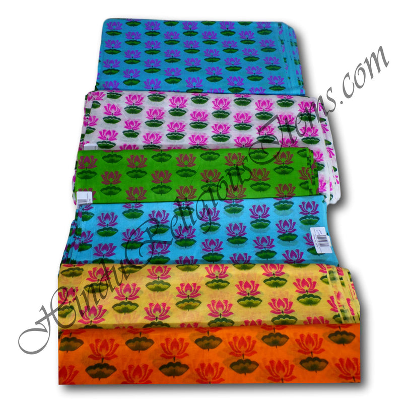 Cotton With Kamal Talaiya Print With Coloured Background Fabric/ Kapad(CKTCB)