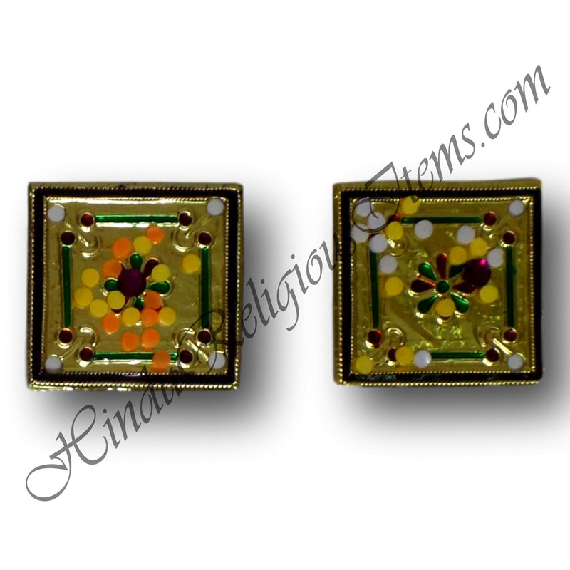 Gold Metal Carrom For Thakorji (Toy) with Meenakari Work